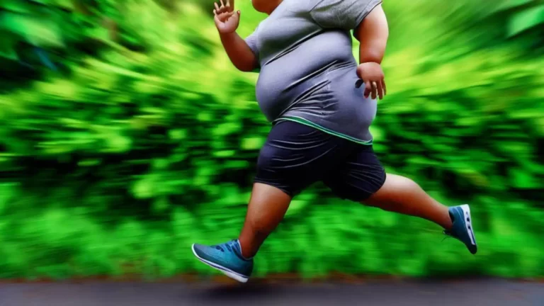 a fat man running to kickstart his sustainable lifestyle